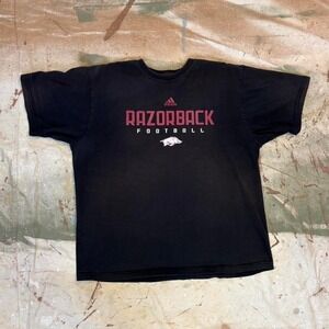 Essential Adidas Arkansas Razorbacks black T-shirt Size XL